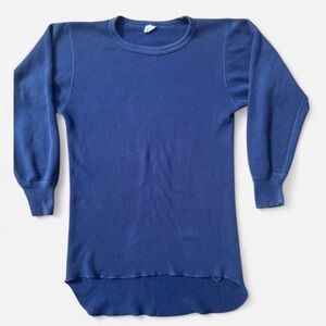 Men's Vintage JE Morgan Arctex  Long Sleeve Blue Thermal Under Shirt 2XL